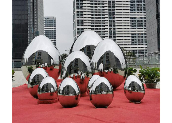 Modern Art Decorative Stainless Steel Egg Sculpture Mirror Polished
