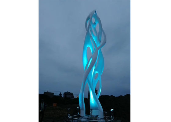 Large Stainless Steel City Outdoor Lighting Sculpture for Urban Landscape