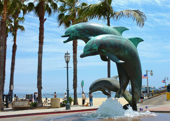 Китай скульптура дельфина высокой патины 300cm бронзовая для оформления ландшафта поставщик
