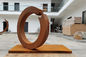 1.5m Height Abstract Corten Steel Metal Ring Sculpture