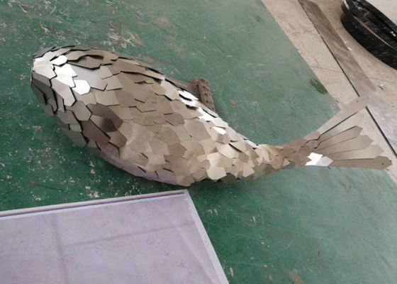 Хорошая цена. Статуя современного на открытом воздухе большого металла скульптуры кита нержавеющей стали животная онлайн