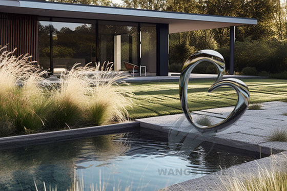 Хорошая цена. Садовый двор современное искусство зеркало полированная любовь Скульптура сердца онлайн