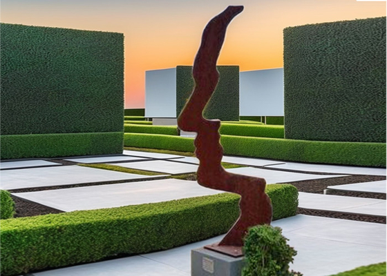 Хорошая цена. Специальное ржавое наружное металлическое садовое искусство Скульптура лица из стали онлайн