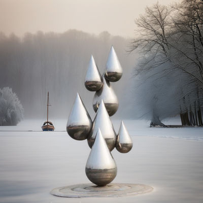 Хорошая цена. Современная скульптура из нержавеющей стали зеркало полированный водяной капель дизайн Внутренний наружной пользовательский сварка Металлические орнаменты онлайн