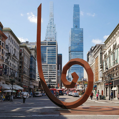 Хорошая цена. Большое ржавое металлическое искусство на открытом воздухе городской парк ландшафт ветер стальной скульптуры продавец онлайн