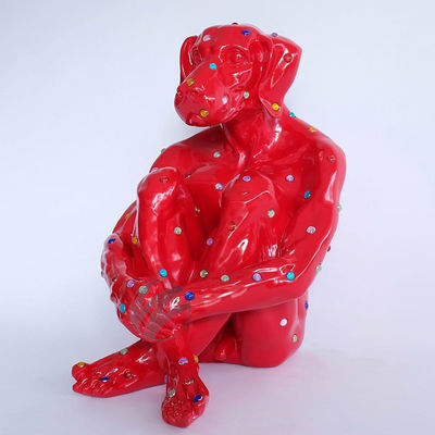 Хорошая цена. Современная скульптура собаки из алмазного волокна, привлекательное произведение искусства для декора отеля, офиса или сада онлайн