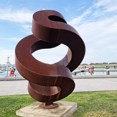 Хорошая цена. Заводская выветриваемая стальная скульптура. Ландшафтная металлическая абстрактная скульптура из кортеновской стали для украшения сада онлайн