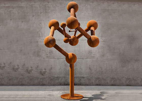 Хорошая цена. Красивая общественная скульптура Кортен стальная, геометрическое заржаветое стальное искусство сада онлайн