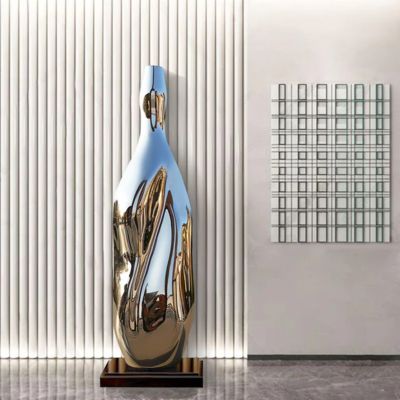 Хорошая цена. Large Size Mirror Polished Stainless Steel Bottle Sculpture For Decoration онлайн