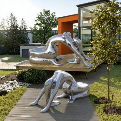 Хорошая цена. Mirror Stainless Steel Lady Art Sculpture Abstract Figurative Outdoor Indoor Decor онлайн