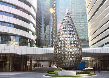 Хорошая цена. Отполированная нержавеющая сталь строя большой на открытом воздухе металл ваяет скульптуру входа онлайн