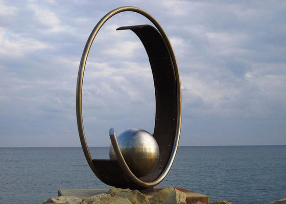 Хорошая цена. Скульптура искусства скульптуры открытого сада нержавеющей стали общественная с сферой онлайн