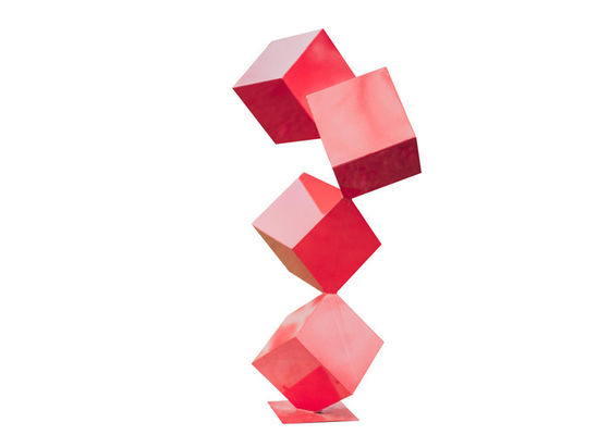 Хорошая цена. Изготовленная на заказ сверстница цвета покрасила скульптуру куба нержавеющей стали расположенную ярусами онлайн