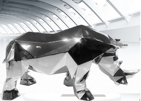 Хорошая цена. Изготовленным на заказ отполированная зеркалом скульптура носорога нержавеющей стали онлайн