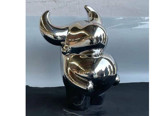 Хорошая цена. Отполированная скульптура вола нержавеющей стали 316 для домашнего оформления онлайн