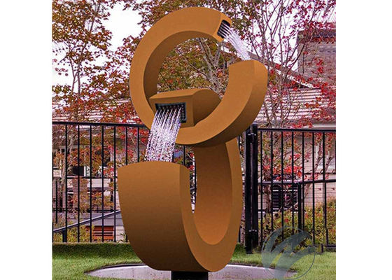 Хорошая цена. Современная ржавая форма фонтана 2C сада особенности воды Corten стальная онлайн