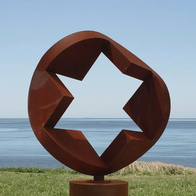 Хорошая цена. Custom Outdoor Weathering Steel Geometric Star Sculpture by Professional Sculpture Manufacturer онлайн