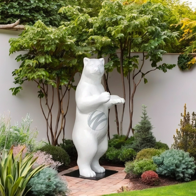 Хорошая цена. Large White Standing Bear Sculpture (2M Height) - Durable FRP Outdoor Decorative Art онлайн