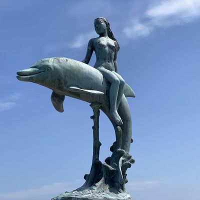 Хорошая цена. Outdoor Metal Art Decor Bronze Copper Mermaid Life Size Sculpture Statue онлайн