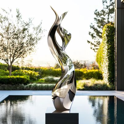Хорошая цена. Китай Custom Outdoor Modern Stainless Steel Mirror Finish Скульптура из нержавеющей стали онлайн