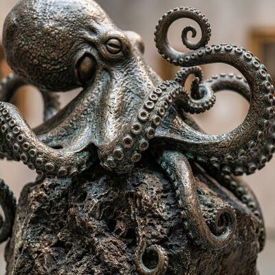 Хорошая цена. Статуэтка осьминога из бронзы ручной работы для украшения сада Онлайн