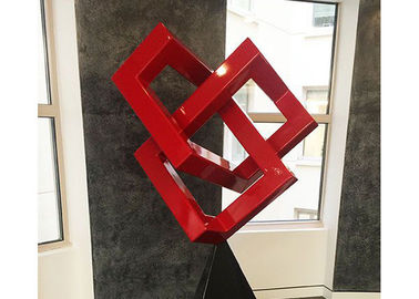 Хорошая цена. Покрашенная красным цветом скульптура современного искусства скульптуры металла геометрическая для украшения онлайн