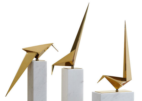 Хорошая цена. Отполированная скульптура крана Origami нержавеющей стали для внутреннего художественного оформления онлайн